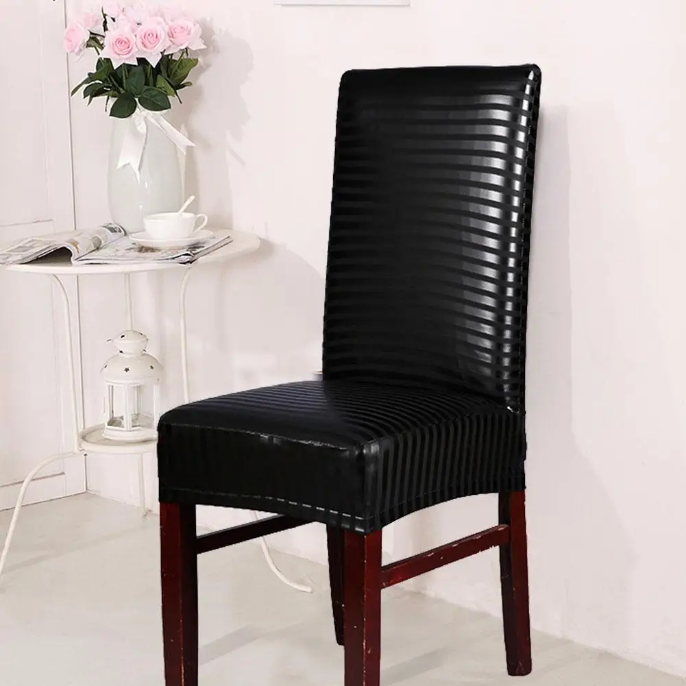 Роскошный чехол для стула из искусственной кожи PU Эластичный Чехол