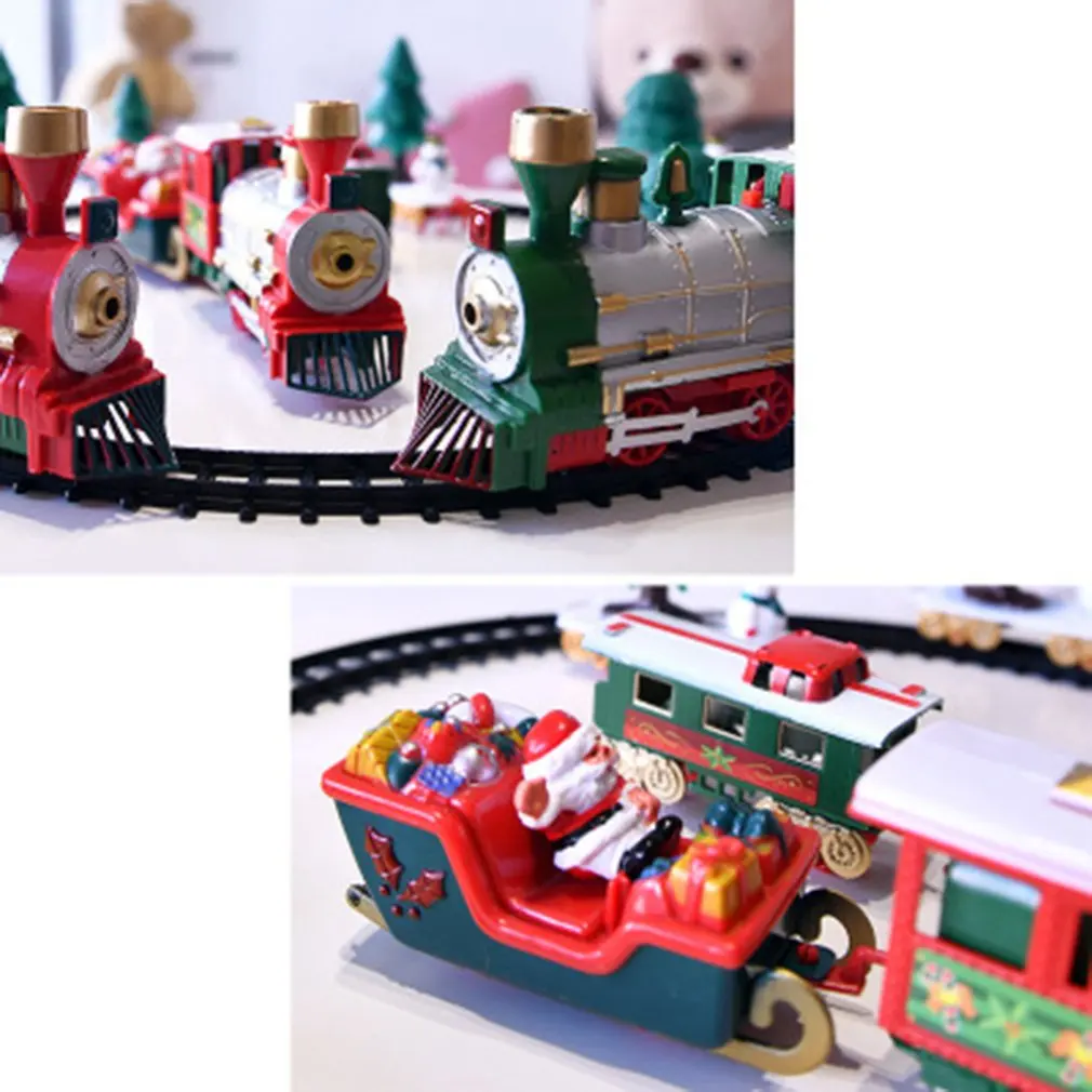 

Christmas Electric Rail Car Train Toy Children's Electric Toy Railway Train Set Racing Road Transportation Building Toys