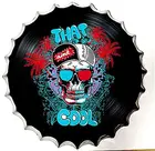 Настенные знаки в виде свиньи, жестяные знаки, крышки для бутылок, металлические жестяные знаки, рок-н-ролл, Музыкальный Череп, круглые металлические знаки для дома