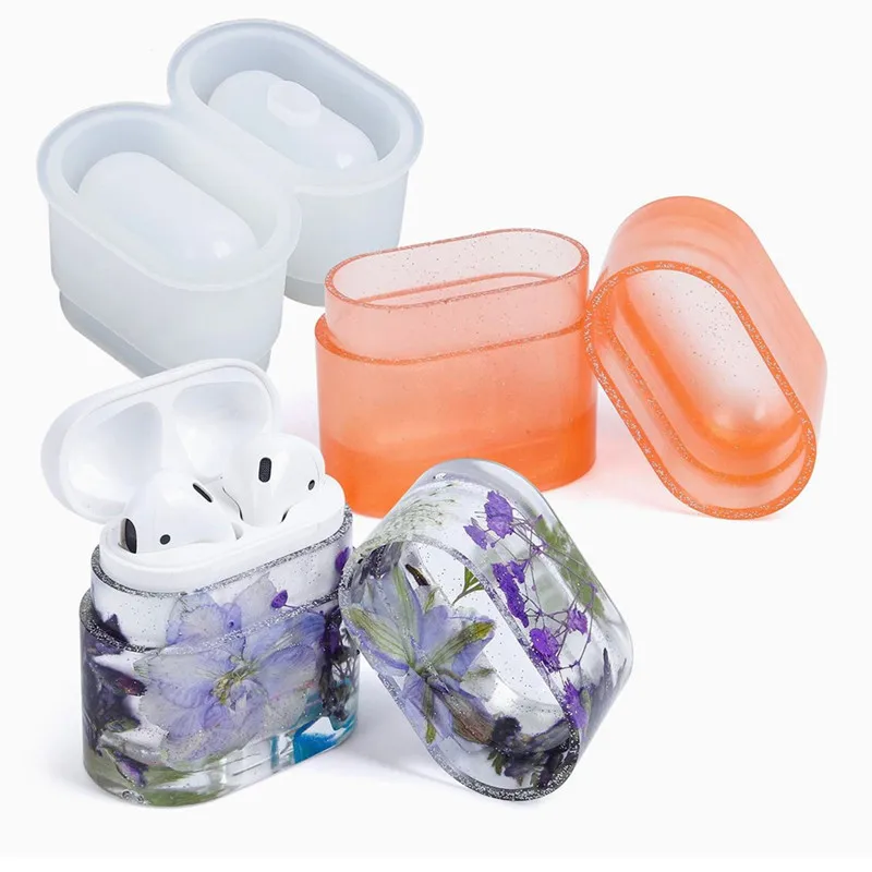 

Brand new diy epoxy bluetooth earphone cover box silicone mold jewelry earphone protection box scratch protection accessories