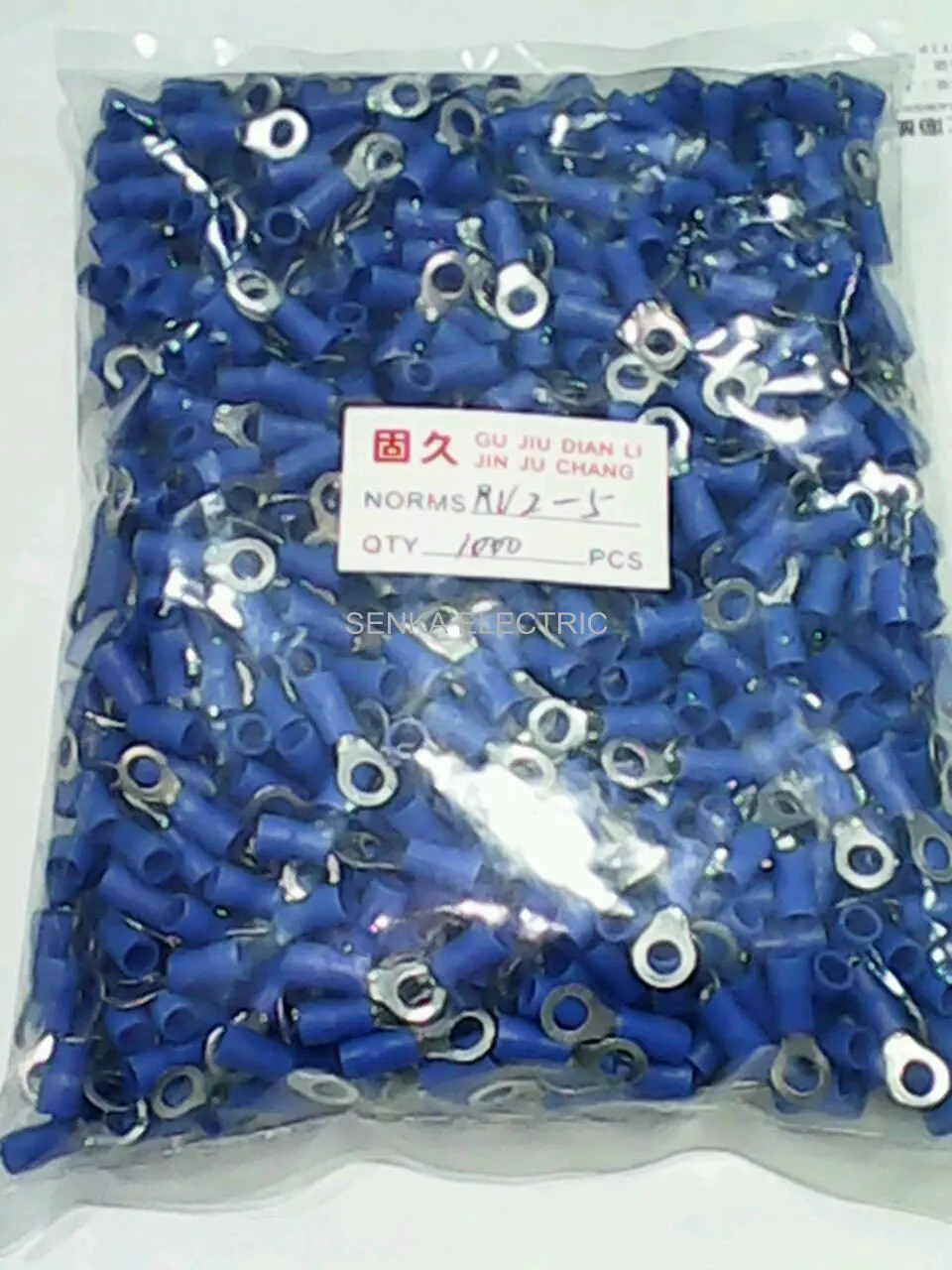 

1000pcs RV2-5 #10 pre-insulating ring terminal AWG16-14 1.5-2.5MM2 wire connector