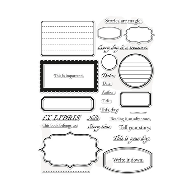 

2021 New Clear Stamps for Scrapbooking Paper Making Mixed Labels Stamp Set Embossing Frames Card Crafts Transparent Seal