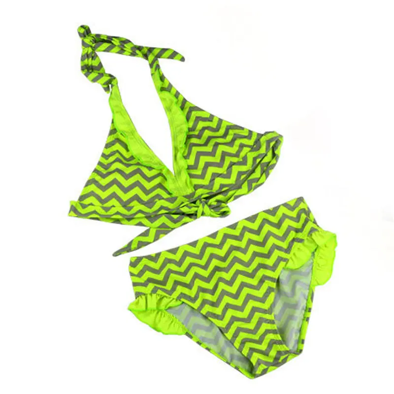 Детский летний костюм из двух предметов с эластичным разрезом купальник для