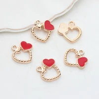 zinc alloy enamel charms red heart charms 18mm 10pcslot for diy fashion jewelry making finding accessories