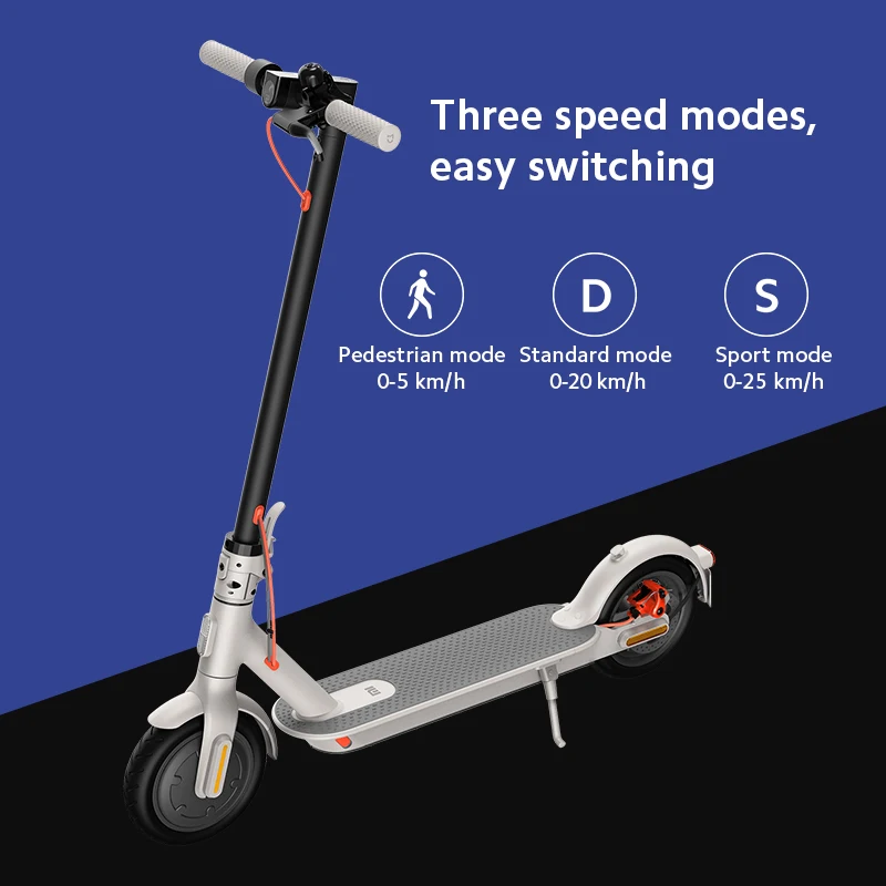 Электрический скутер Xiaomi Mi 3 Smart E Scooter расстояние 30 км аккумулятор 7650 мАч складной