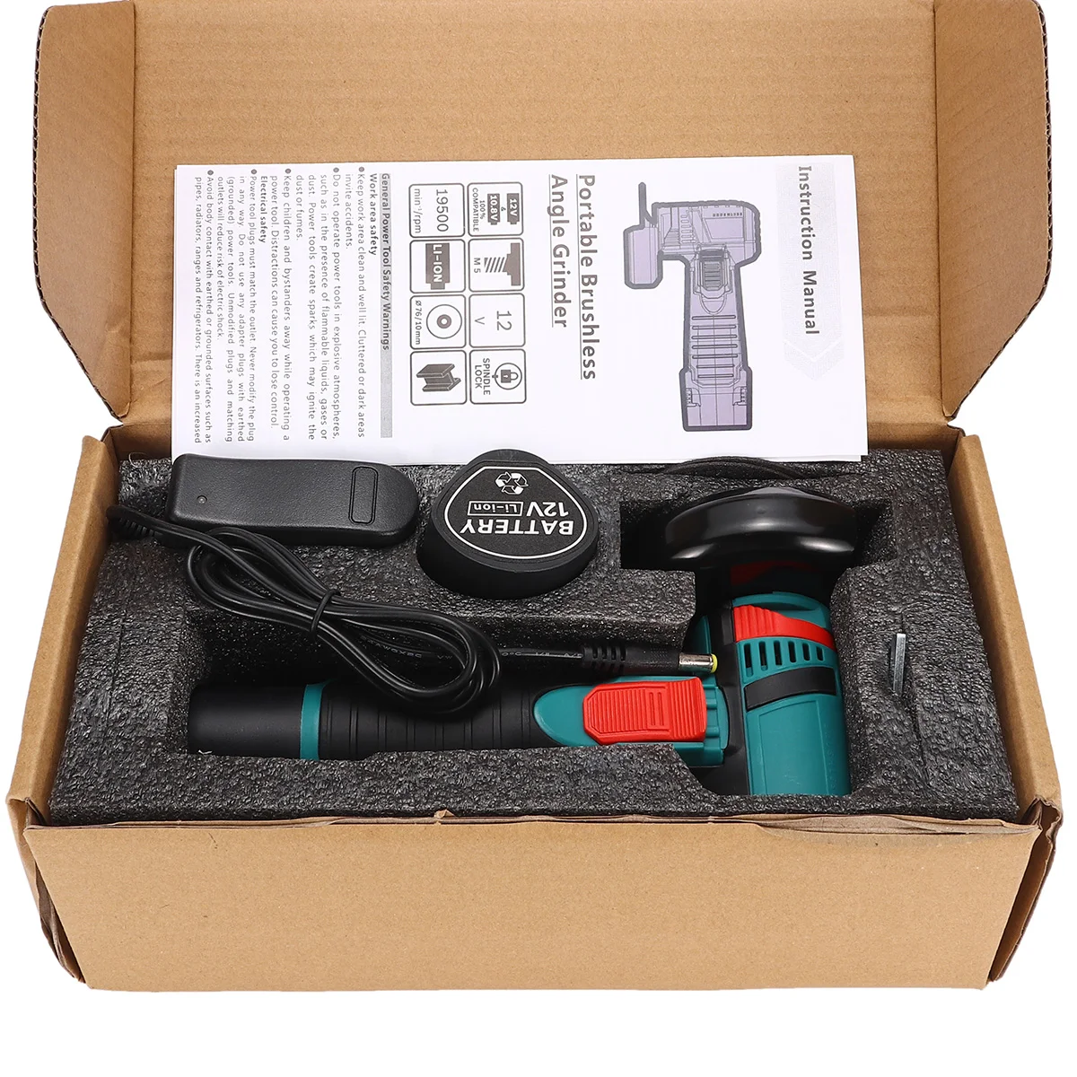 DOERSUPP бесщеточная угловая шлифовальная машина 12 В 800 Вт беспроводная с 2