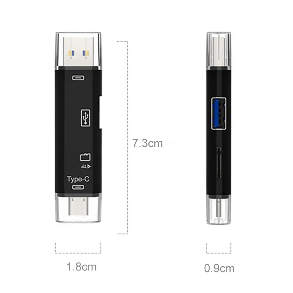 5-в-1 высокоскоростной Универсальный OTG TF кардридер с MicroUSB и USB адаптер для