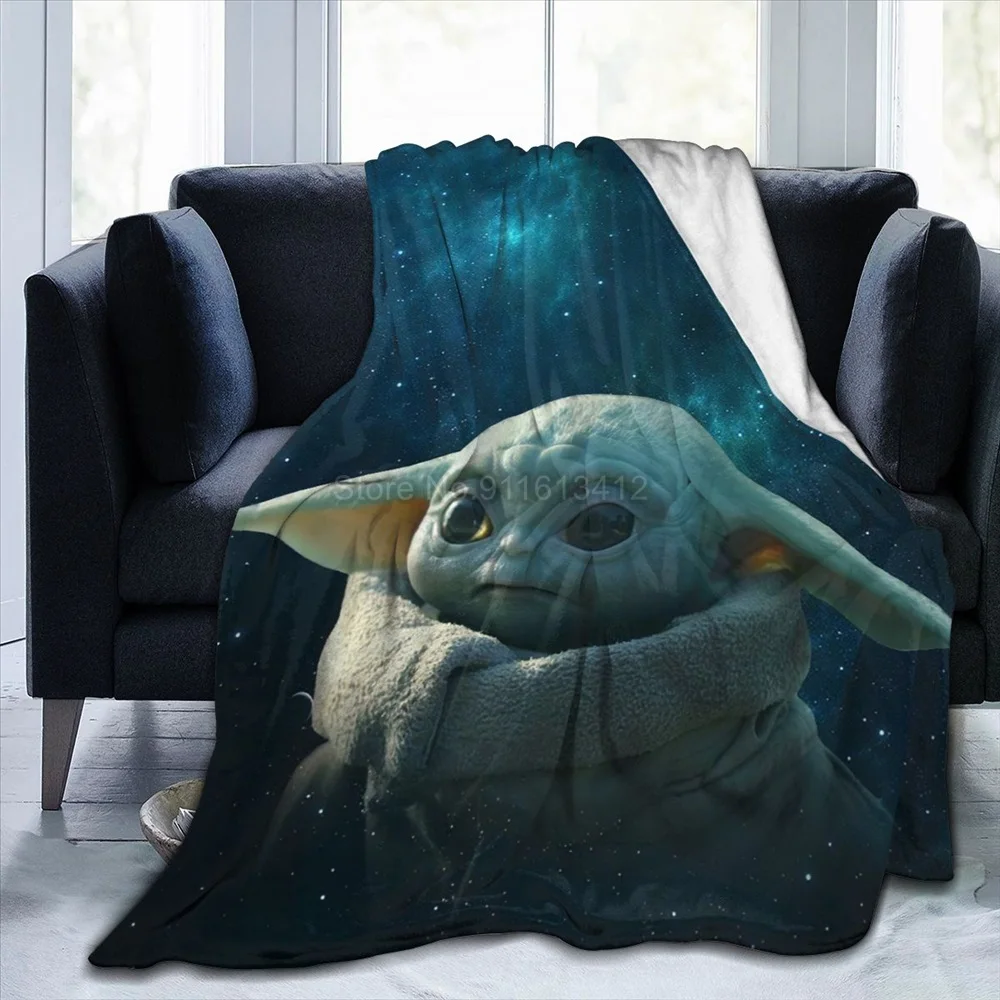 3D Printed Blanket Baby Yoda Star Wars Flannel Bed Throw Soft Disney Cartoon Bedspread Bedclothes Sofa Kids Gift |