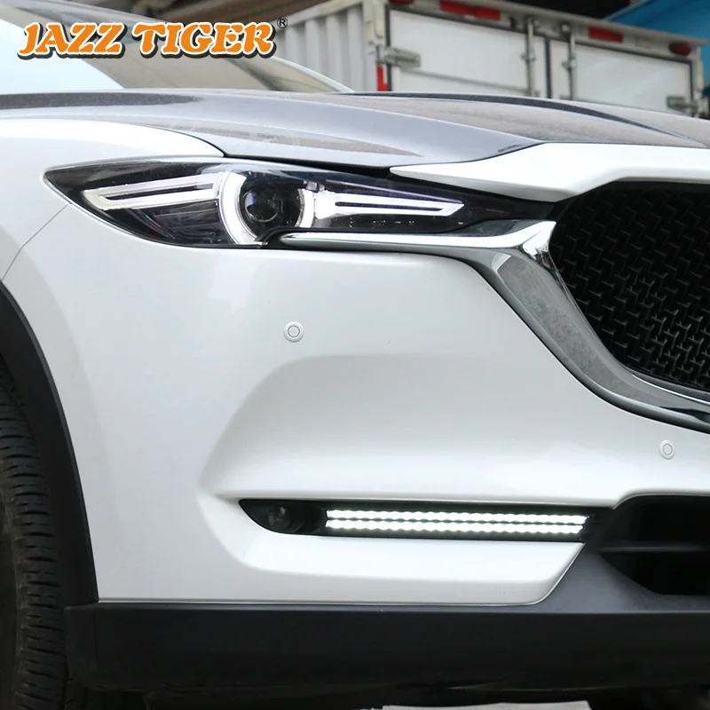 JAZZ TIGER 2PCS Yellow Flowing Turning Function Waterproof ABS Car DRL LED Daytime Running Light For Mazda CX-5 CX5 2017 2018 | Автомобили