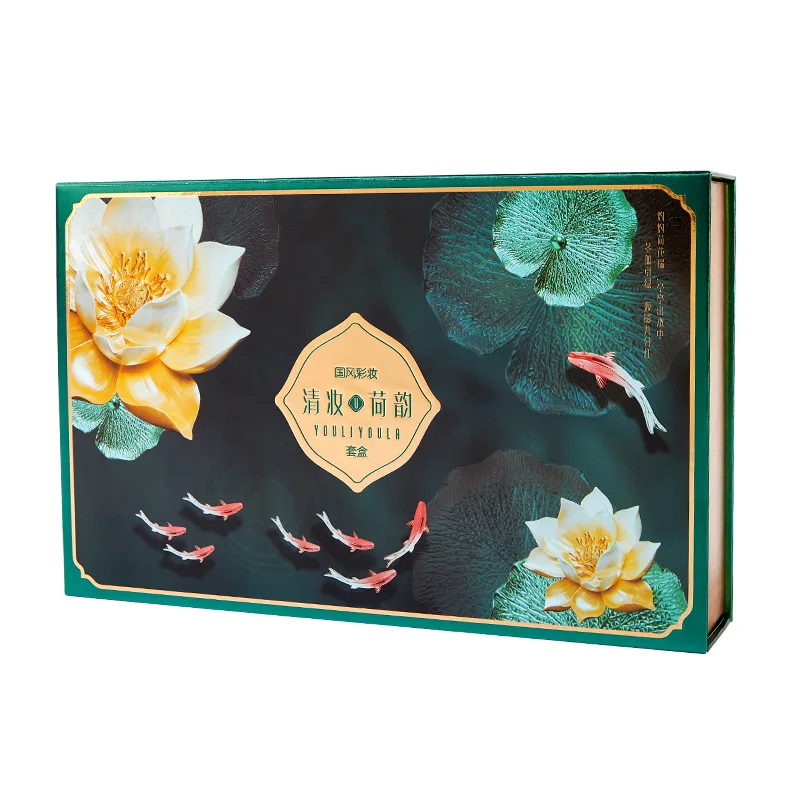 

Oriental Beauty Lotus Makeup Gift Box Set BB Cream Lipstick Eyeliner Eyebrow Pen Highlight Blush 10Pc Make Up Tool Kit Cosmetics