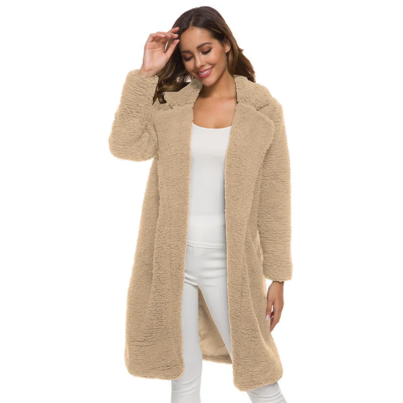 Женская зимняя куртка длинная розовая меховая верхняя одежда пушистая плюшевая