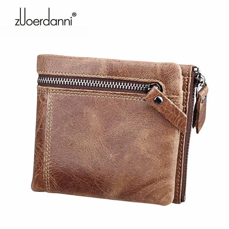 Кошелек мужской из натуральной воловьей кожи Crazy Horse маленький винтажный