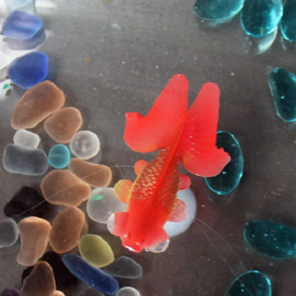 

Night Glowing Red Goldfish Aquarium ornament with suction cup Realistic Soft Silicone Lucky Golden Fish Carassius auratus