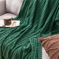 nap blanket dark green knitted blanket bed runner ins style sofa cover light luxury office blanket nap blanket