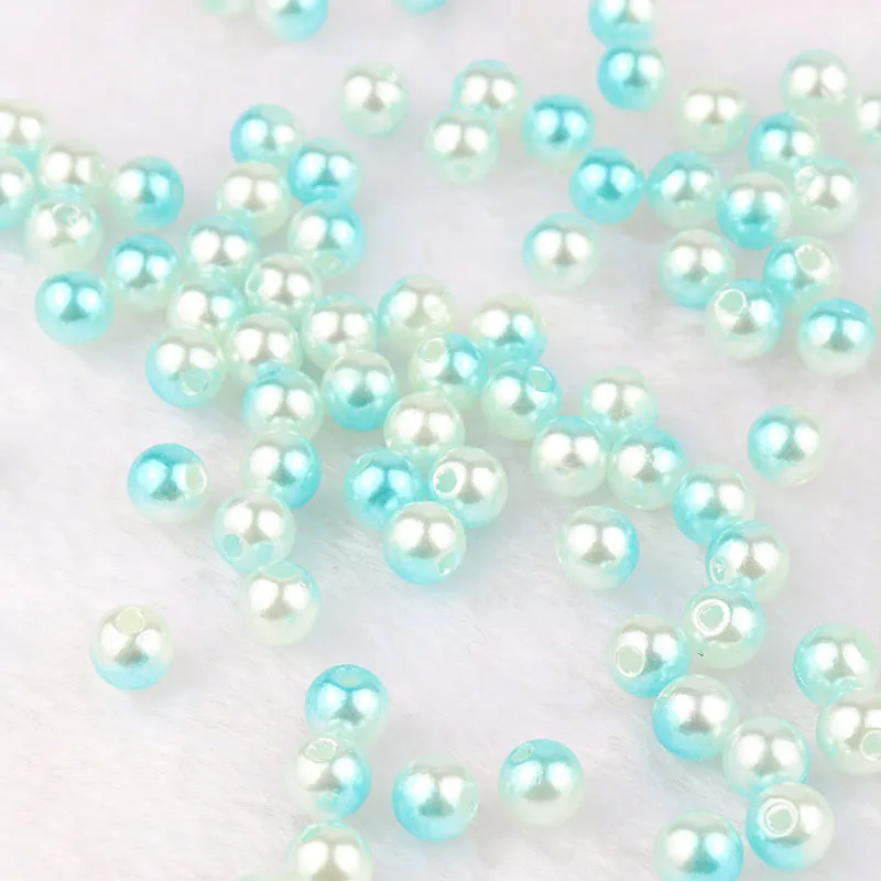 Круглые бусины с отверстием Разноцветный жемчуг имитация акрилового жемчуга 100