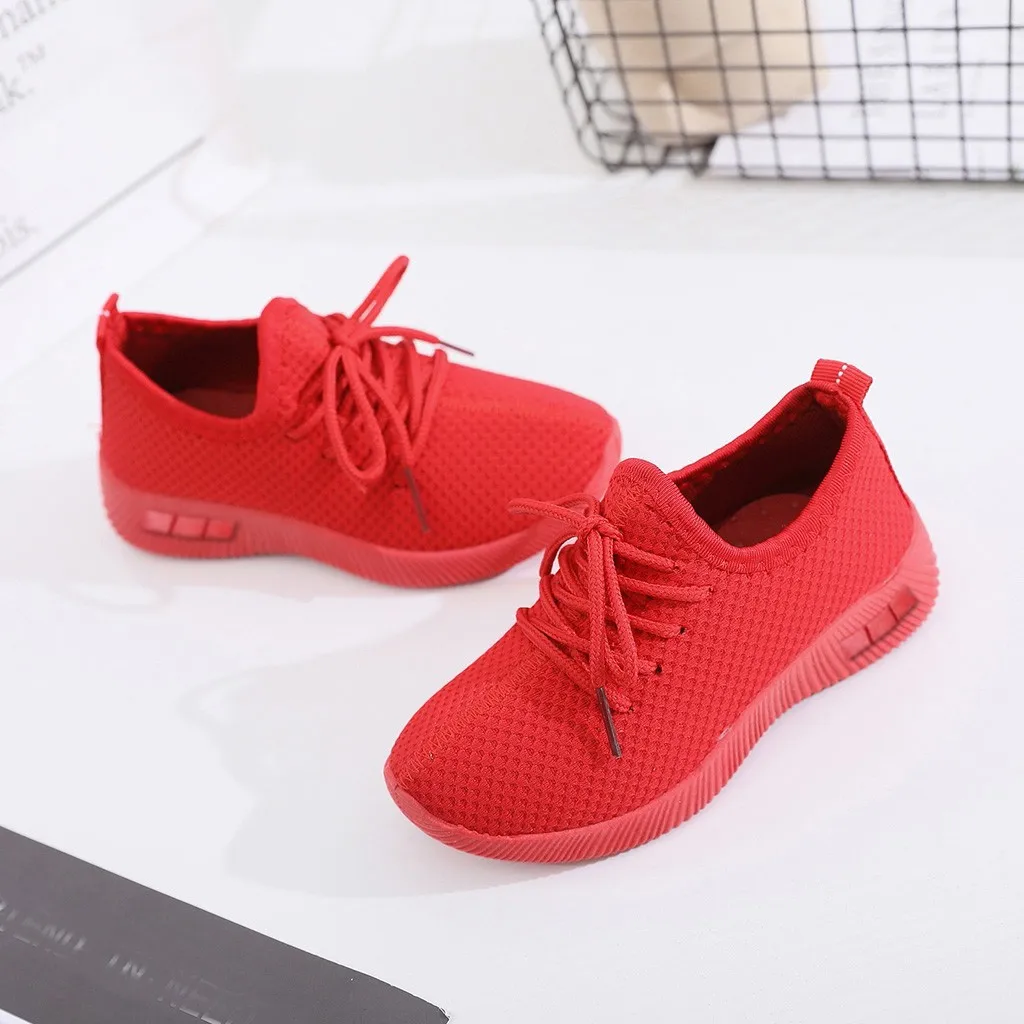 

3-13Y New Baby Sneakers Baby Casual Shoes Infant Kid Mesh Breathable Sport Shoes Girls Boys Solid Lace Up Sport Running Sneakers