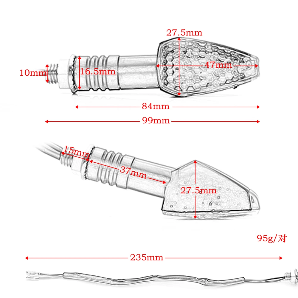 12 В Универсальный 15 светодиодов мигающий сигнал поворота для мотоцикла