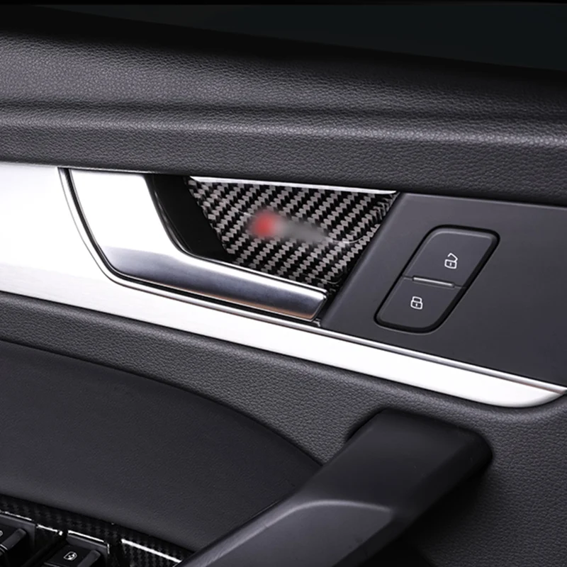 

4 Pcs Car Door Handle Decoration Sticker Interior Protection Cover Modification Accessories For Audi A4 A6 A3 Q5 Q3 Car Styling