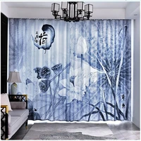 blue louts curtains New product curtain new Chinese classical Thickened shading cirtaoms  Drapes Cortinas