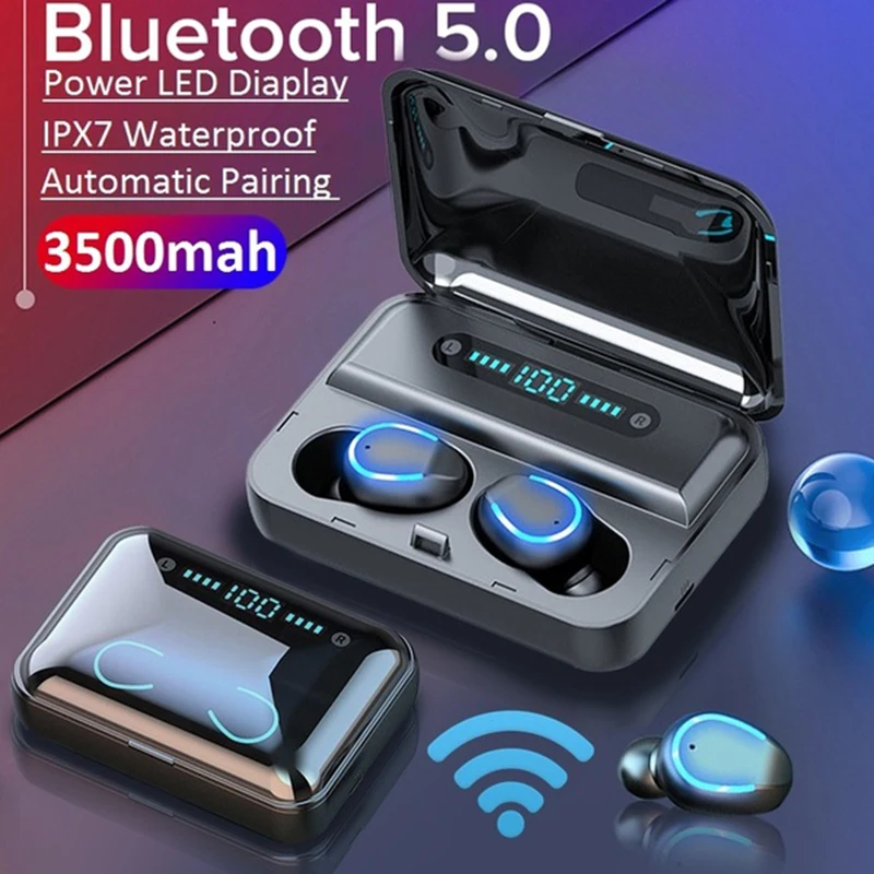 Новинка TWS F9 5 беспроводной светодиодный дисплей наушники Bluetooth V5.0 стерео с