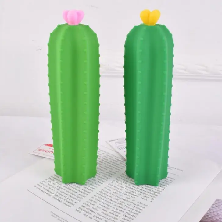 1 шт. силиконовый чехол для карандашей на молнии с изображением кактуса|Пеналы| |