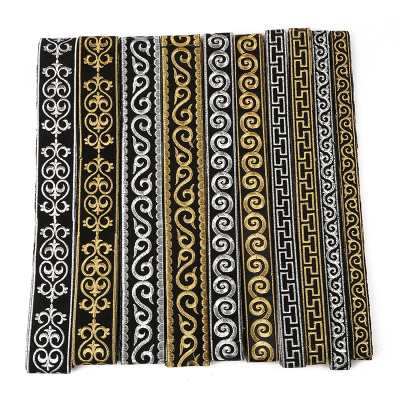 2/2 5/3/5 см серебристо-золотистая красивая кружевная лента сделай сам вышивка