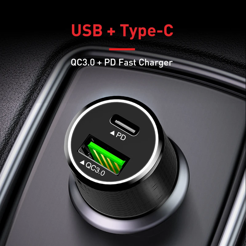 HAVIT 36W двойное USB быстрое зарядное устройство QC 3 0 Автомобильное для iPhone Type-C PD