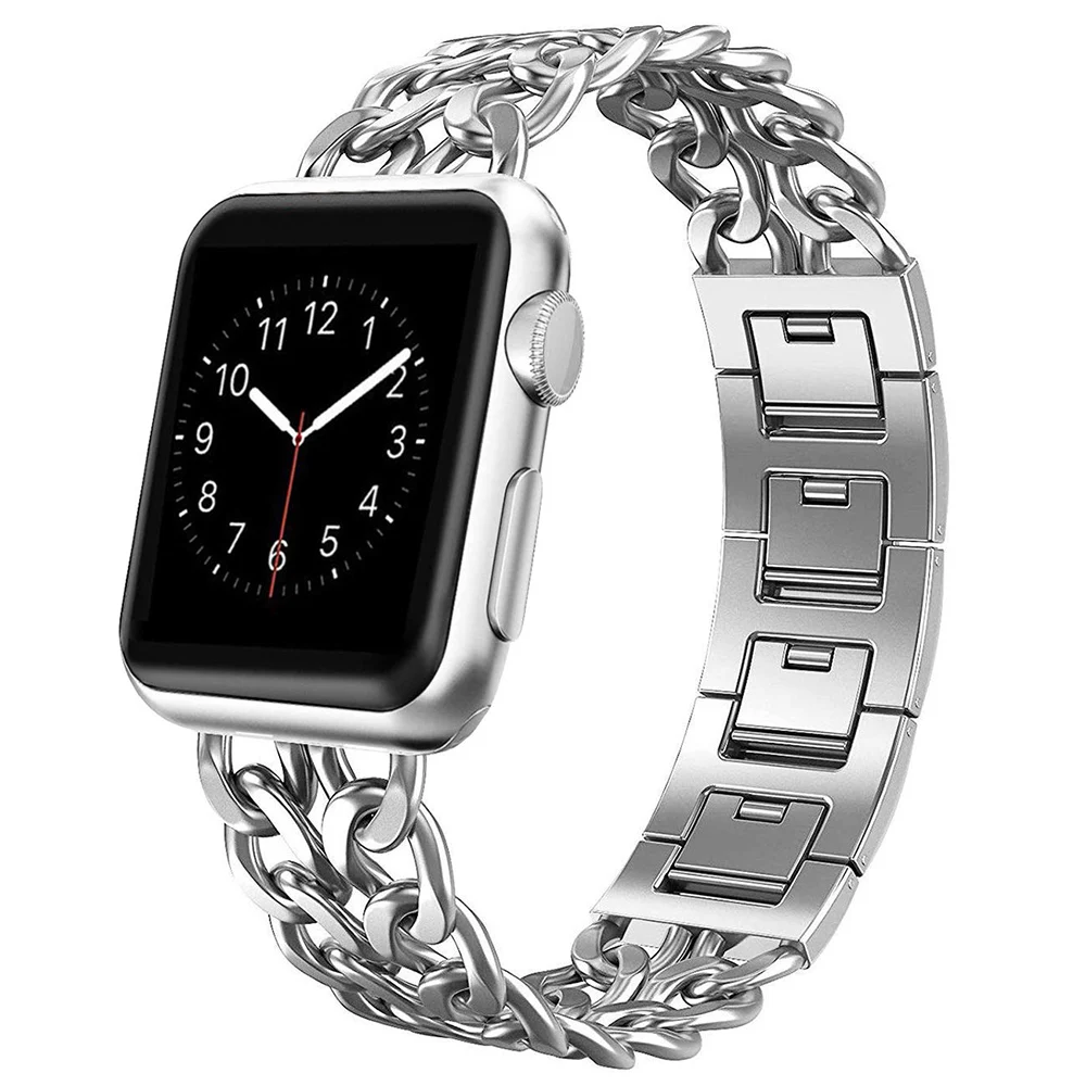 Ремешок из нержавеющей стали для Apple Watch SE 6 5 4 Band 40 мм 44 металлический браслет iWatch