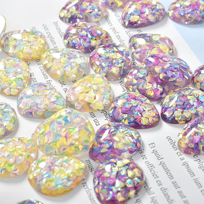 Разноцветные лазерные блестки из смолы асимметричные патчи сделай сам японские