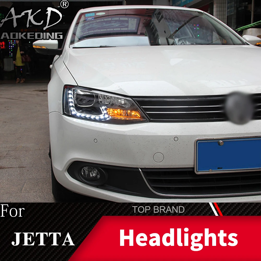 Головной фонарь для автомобиля VW 2011- Jetta Gli MK6 фары Противотуманные фары Дневные ходовые огни DRL H7 светодиодный Биксеноновая лампа автомобильный аксессуар