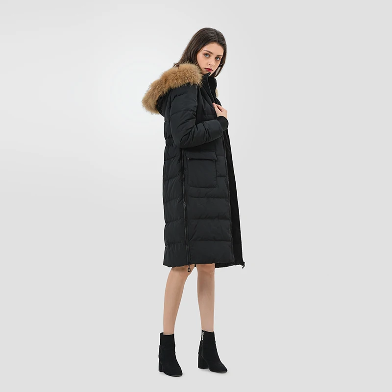 CMAZ Зимний стильный элегантный свободный теплый пуховик с длинными рукавами на