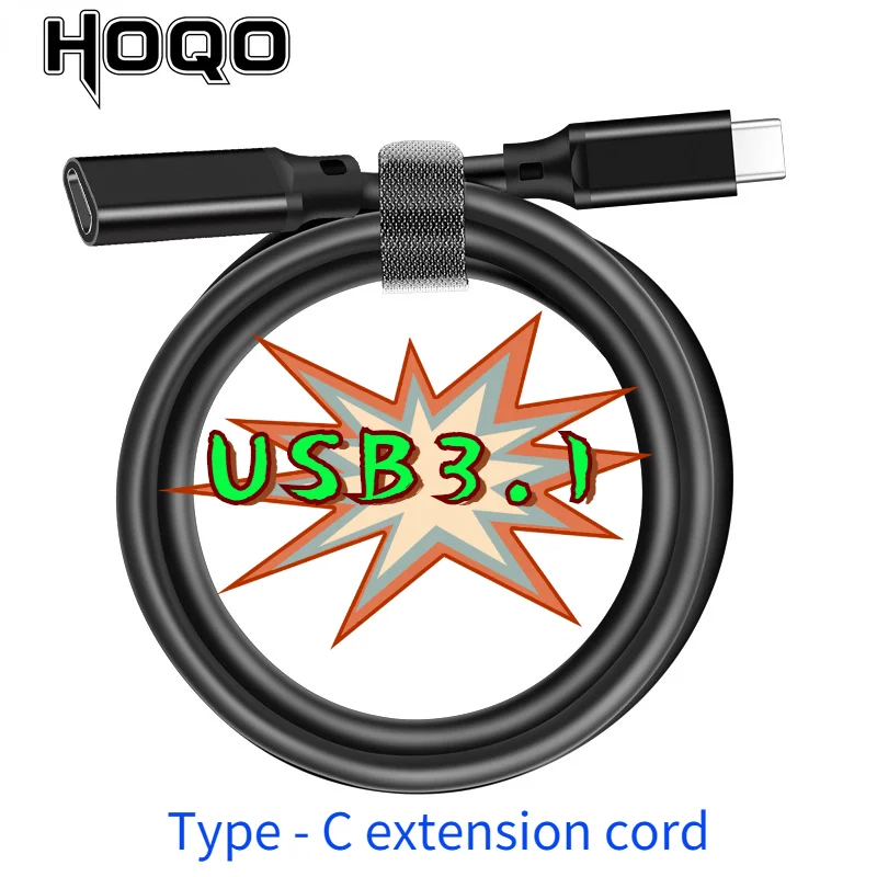 

Кабель-удлинитель USB3.2 Gen2 Type-C «штырь-гнездо», 100 Вт, кабель для зарядки, удлинитель, Реверсивный дизайн, м, 1 м, 2 м