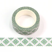 1pc 15mm10m happy easters day green mosaic decorative washi tape scrapbooking masking tape stationery office supplies