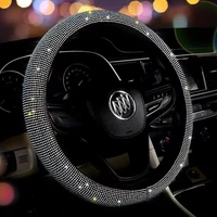 new design bling diamond car steering wheel cover crystal glitter rhinestones sparkling 15 inch auto accessories for girls