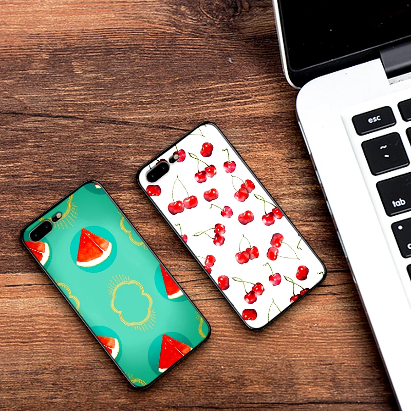 Мультяшный фруктовый чехол для iPhone XS Max XR Мягкий силиконовый X 6 6S 7 8 Plus Coque Funda |