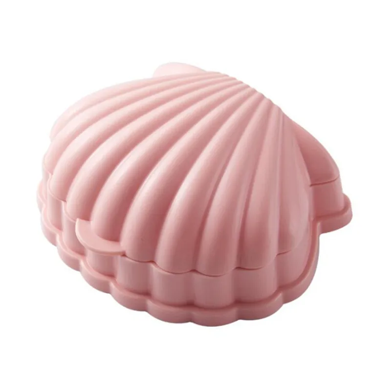 

Creative Lovely Shell Shape Soap Box Portable Travel Soap Container with Lid Dustproof Waterproof Bathroom Soap Drain Soap Box