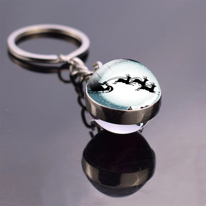 Рождественская сказка брелок со стеклянным шаром в мире снежный дом Санта Клаус