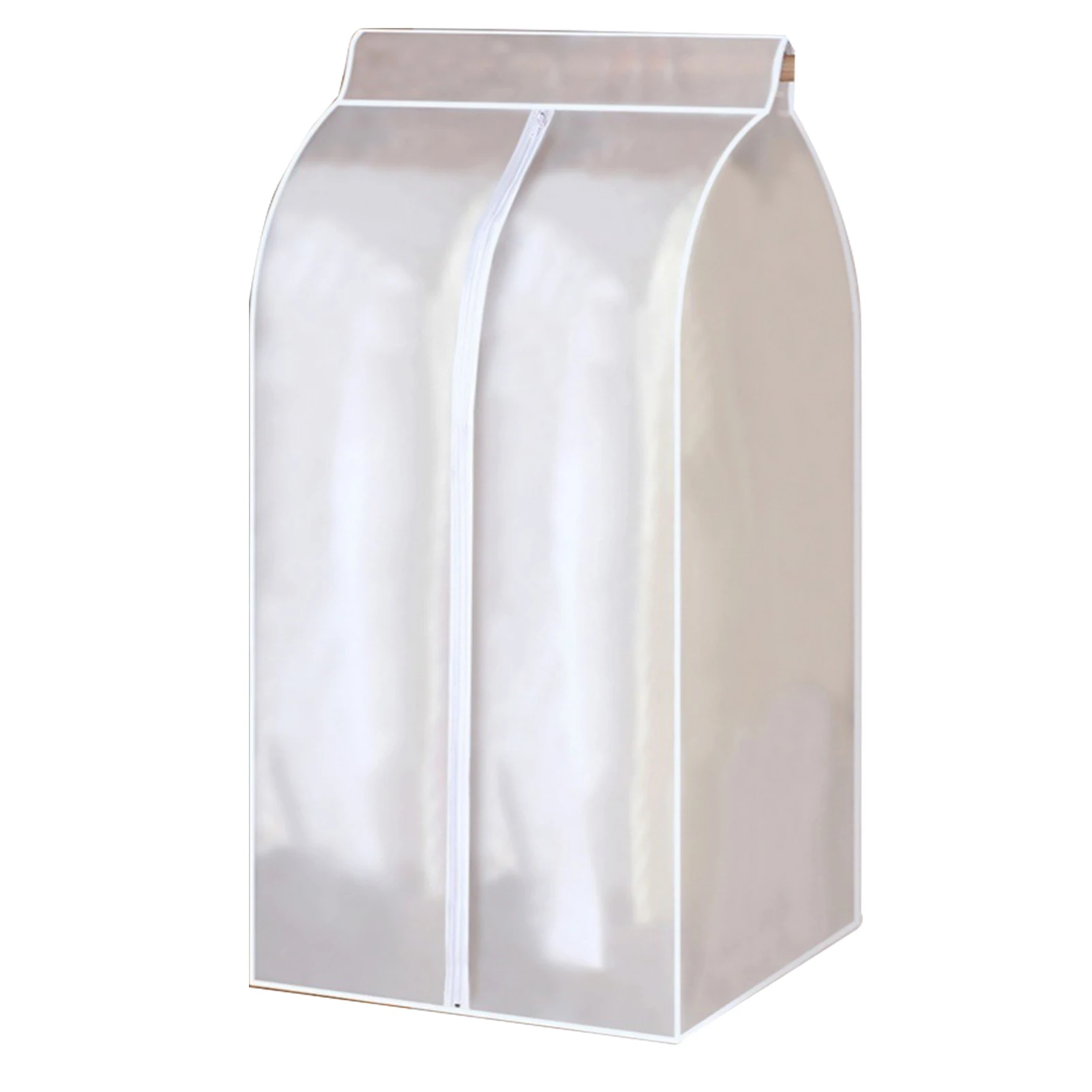 

2pcs Wardrobe Hanging Clothes Cover Large Storage Bag With Magic Tape Coat Trousers Home Dress Organizer Zipper Dust Protector