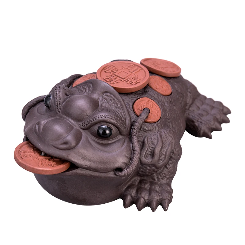 WHYOU Фиолетовый Глиняный чай для домашних животных ручной работы статуэтка Лаки