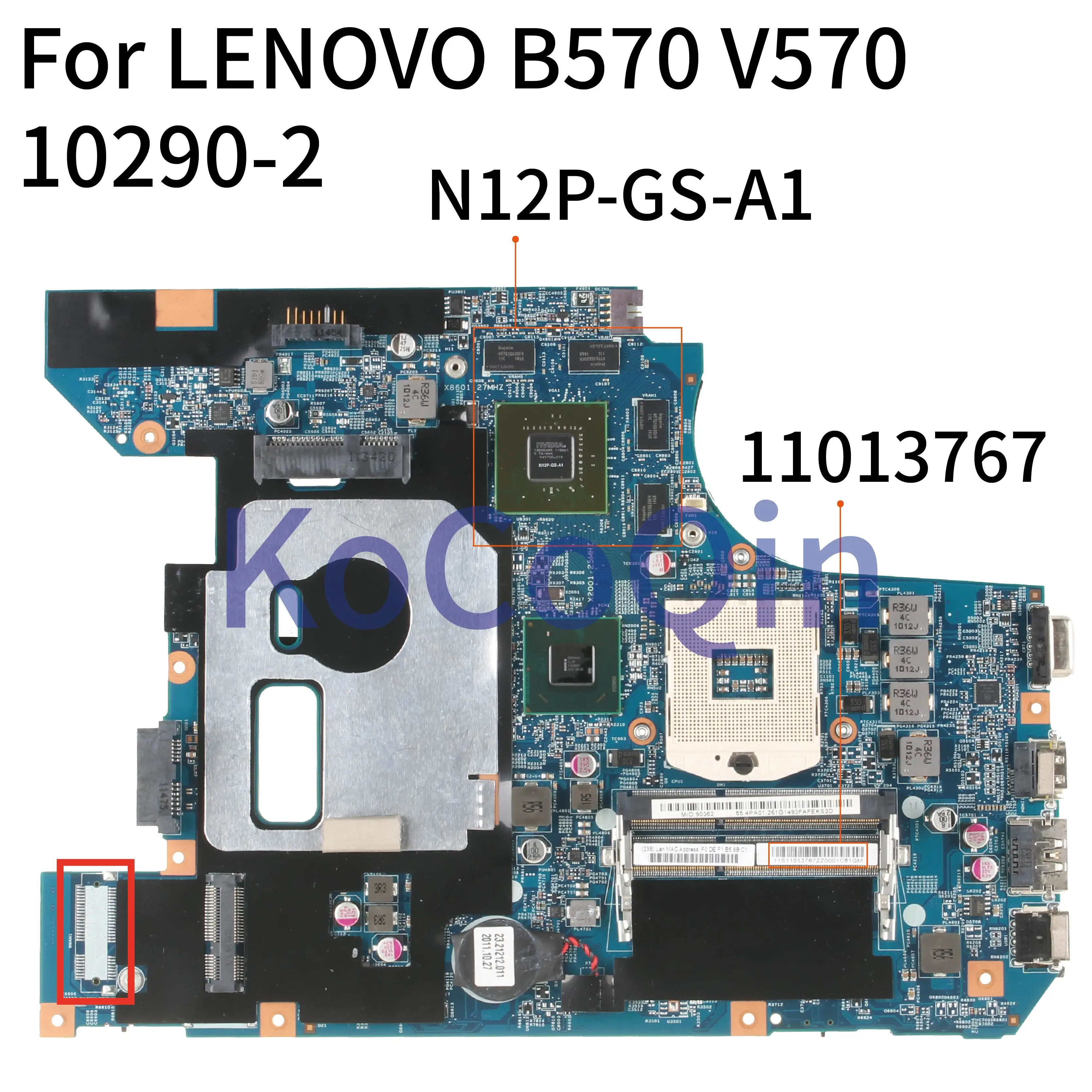 Материнская плата KoCoQin для ноутбука LENOVO Z570 GT540M 2 Гб HM65 10290-248.4PA01.021 11013767 N12P-GS-A1 |