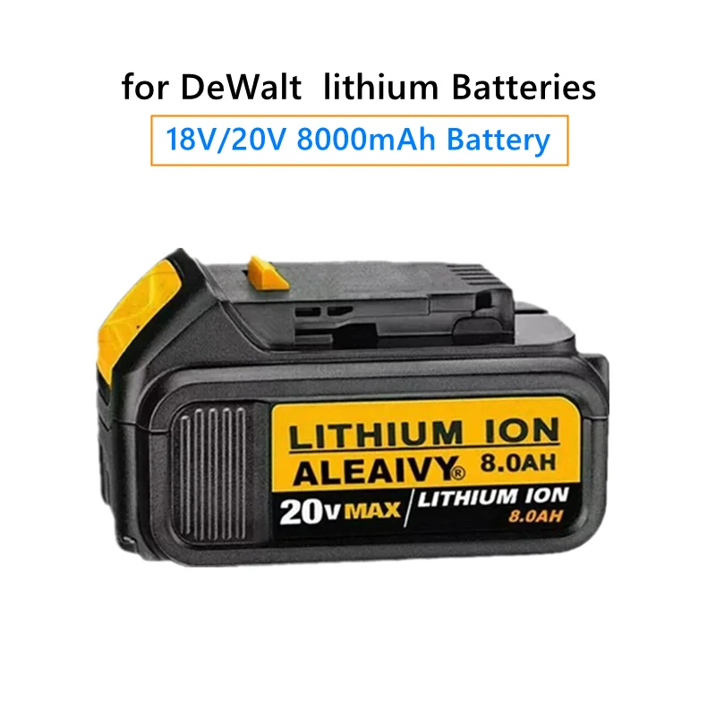 

20V 8.0Ah Replacement Li-ion Battery ,for Dewalt DCB200 DCB184 DCB181 Power tool Replace Original Battery18V 8000mah +Charger