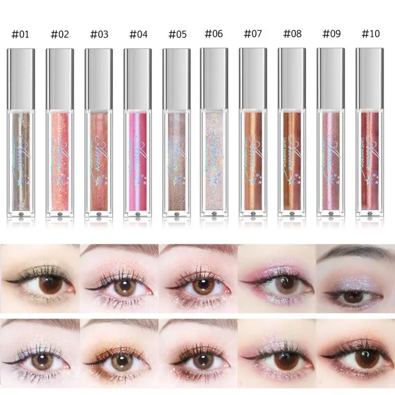 Жидкие тени для век жемчужная светящаяся пленка блестящая пудра с