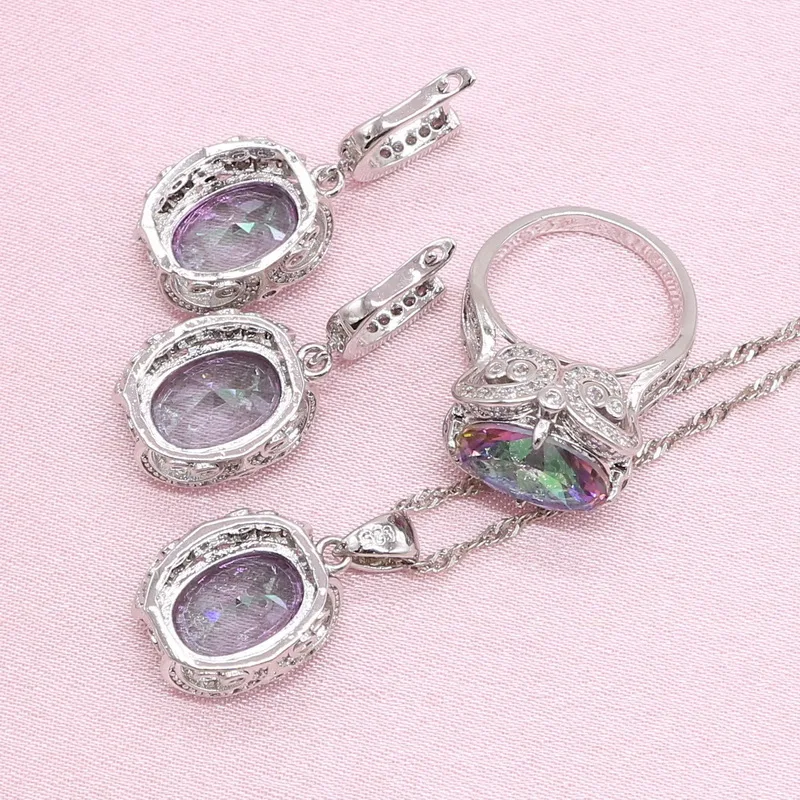 Женский ювелирный комплект из колье и серёг с кристаллами | Украшения аксессуары