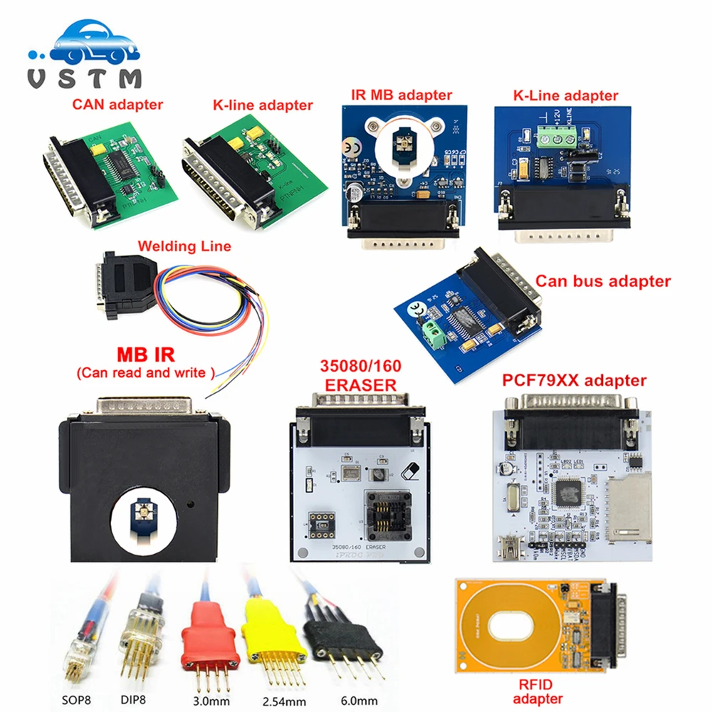 Адаптер IPROG для программатора + IProg V86 замена RFID/CAN BUS/K-LINE/MB IR/PCF79XX/5 шт. зондов/35080/160