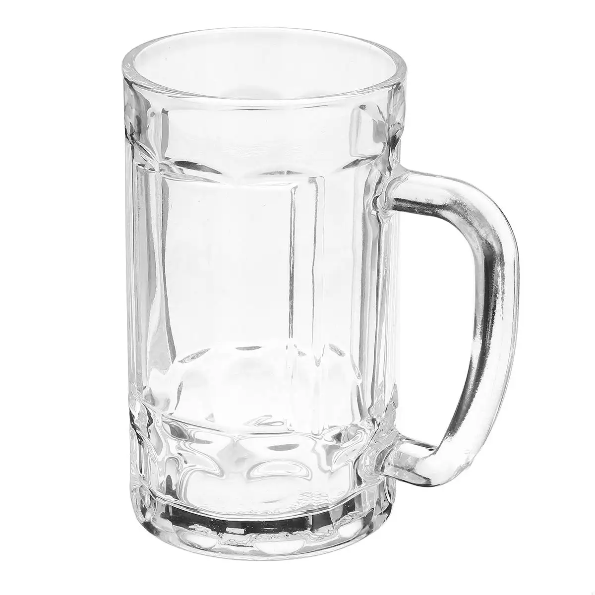 2 шт. 360/400ml Бытовая Стекло пивная кружка с ручкой утолщенной прозрачный кристалл