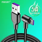 5А Supercharge USB Type C кабель 90 градусов быстрая зарядка для Huawei P30 Mate 20 Pro Samsung S10 S9 Зарядное устройство Usb-C кабель для передачи данных Type-C