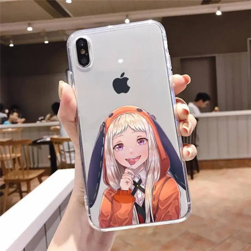 

Japanese Anime Kakegurui Jabami Yumeko Phone Cases Transparent soft For iphone 6 6s 7 8 11 12 plus mini x xs xr pro max