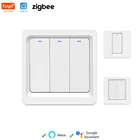 Настенный выключатель Tuya Zigbee, настенная панель для умного дома, автоматизация, дистанционное управление через приложение, стандарт ЕС и Великобритании, работает с Alexa Google Home, 1 2 3 клавиши
