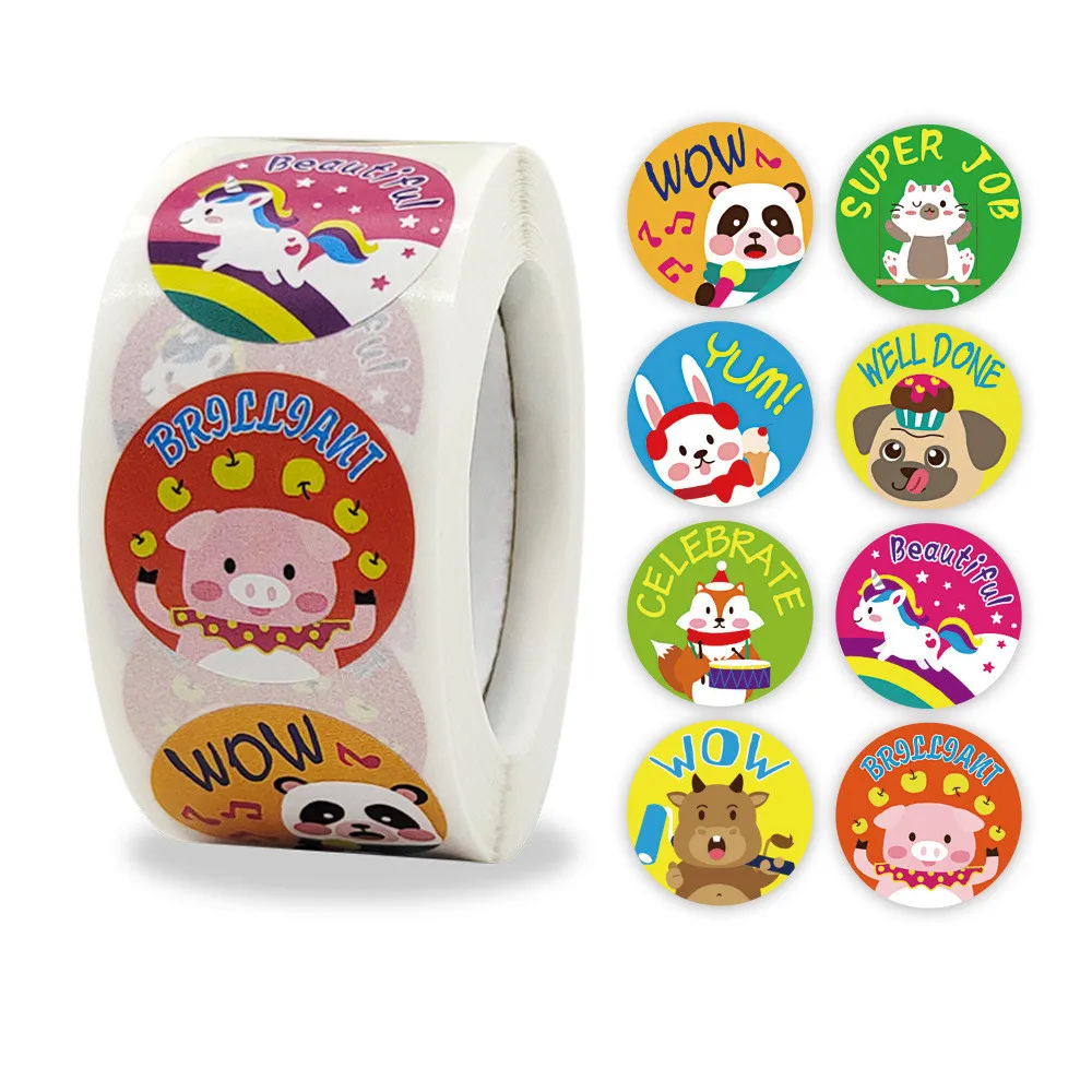 

Roll Children'S Toys Reward Incentive Sticker Label Office Stationery Decoration Seal Sticker Sticker 500Pcs/Roll