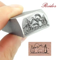 wilderness scene design stamp 19x10mmdiy braceletjewelry symbols steel stamp